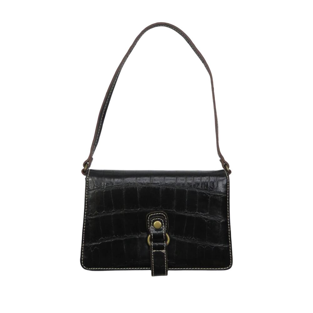 Y2K Nine West Vintage Black Alligator Mini Bag Faux Leather